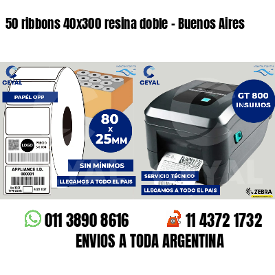 50 ribbons 40x300 resina doble - Buenos Aires