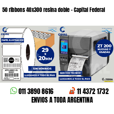 50 ribbons 40x300 resina doble - Capital Federal