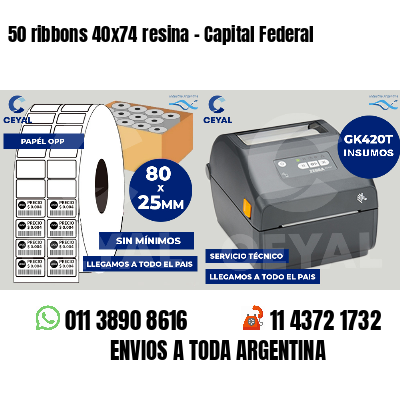 50 ribbons 40x74 resina - Capital Federal