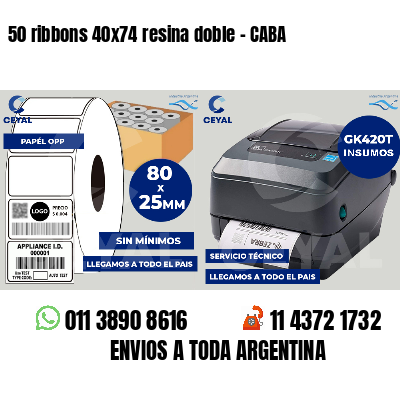 50 ribbons 40x74 resina doble - CABA