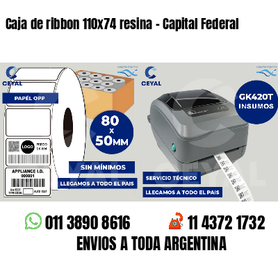 Caja de ribbon 110x74 resina - Capital Federal