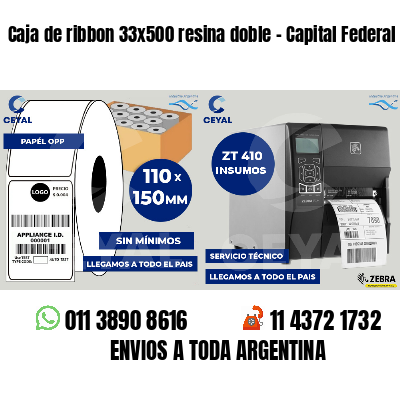Caja de ribbon 33x500 resina doble - Capital Federal