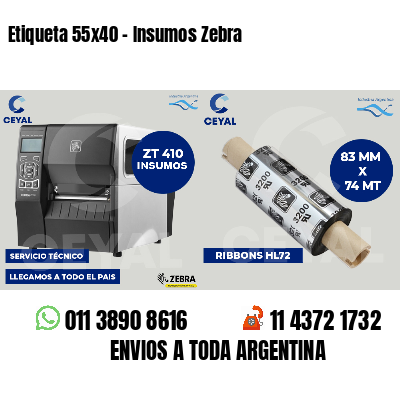 Etiqueta 55x40 - Insumos Zebra