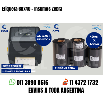 Etiqueta 60x40 - Insumos Zebra