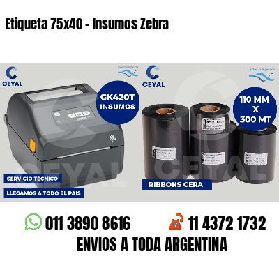 Etiqueta 75x40 - Insumos Zebra