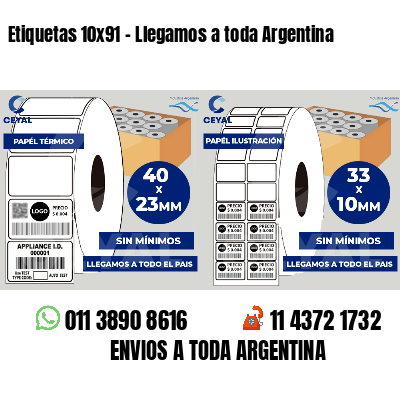 Etiquetas 10x91 - Llegamos a toda Argentina