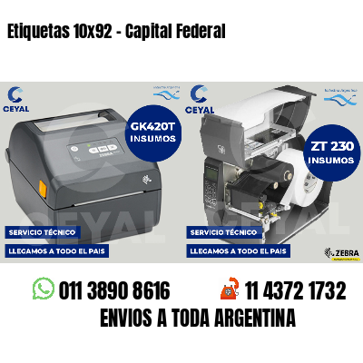 Etiquetas 10x92 - Capital Federal