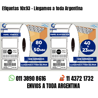 Etiquetas 10x93 - Llegamos a toda Argentina