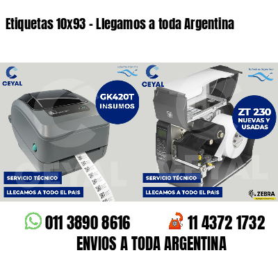 Etiquetas 10x93 - Llegamos a toda Argentina