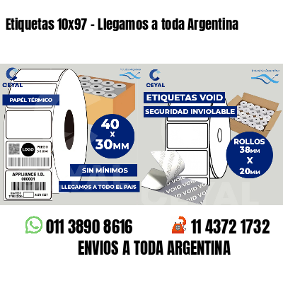 Etiquetas 10x97 - Llegamos a toda Argentina