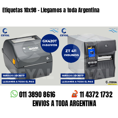 Etiquetas 10x98 - Llegamos a toda Argentina
