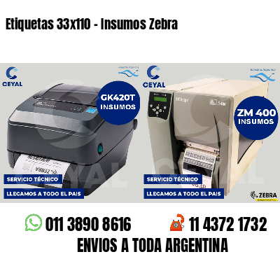 Etiquetas 33x110 - Insumos Zebra 
