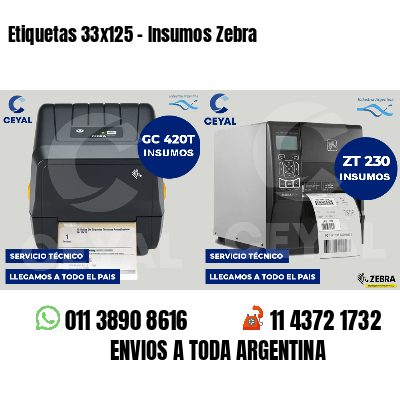 Etiquetas 33x125 - Insumos Zebra 