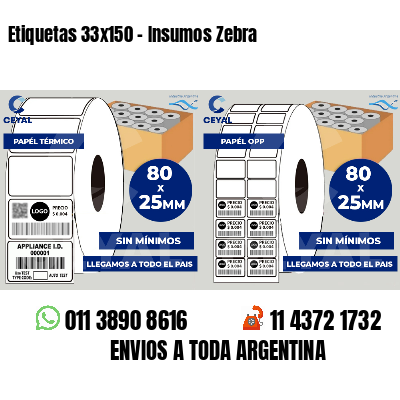 Etiquetas 33x150 - Insumos Zebra