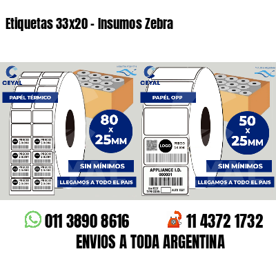 Etiquetas 33x20 - Insumos Zebra
