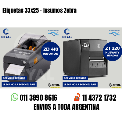 Etiquetas 33x25 - Insumos Zebra