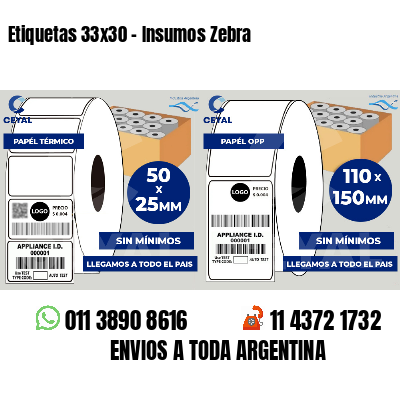 Etiquetas 33x30 - Insumos Zebra