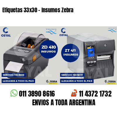 Etiquetas 33x30 - Insumos Zebra