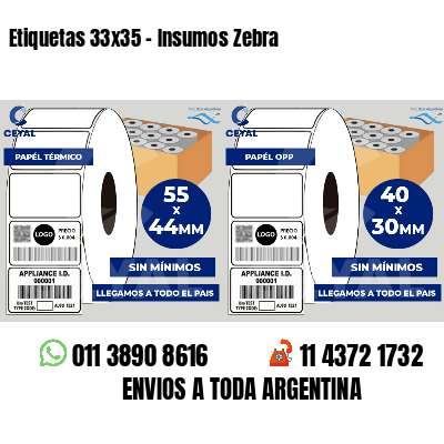 Etiquetas 33x35 - Insumos Zebra