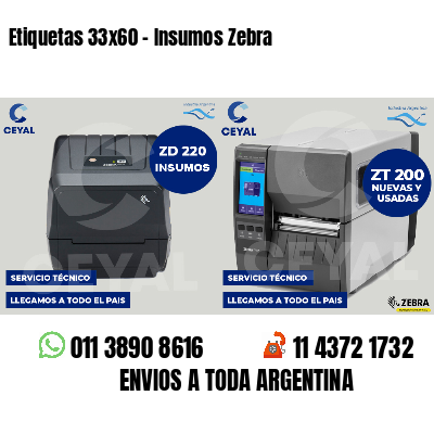 Etiquetas 33x60 - Insumos Zebra