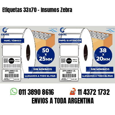 Etiquetas 33x70 - Insumos Zebra 