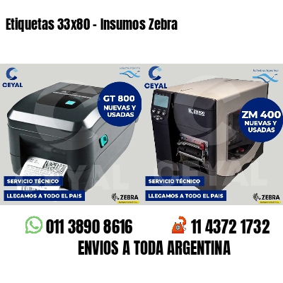Etiquetas 33x80 - Insumos Zebra 