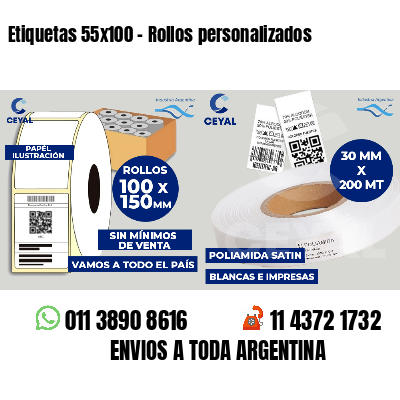 Etiquetas 55x100 - Rollos personalizados