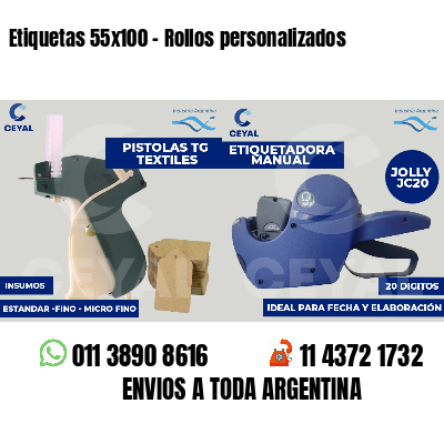 Etiquetas 55x100 - Rollos personalizados