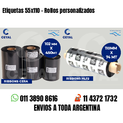 Etiquetas 55x110 - Rollos personalizados