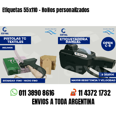 Etiquetas 55x110 - Rollos personalizados