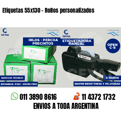 Etiquetas 55x130 - Rollos personalizados