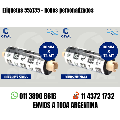 Etiquetas 55x135 - Rollos personalizados