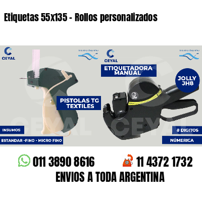 Etiquetas 55x135 - Rollos personalizados