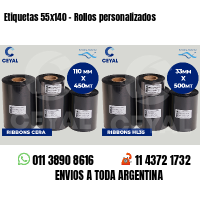 Etiquetas 55x140 - Rollos personalizados
