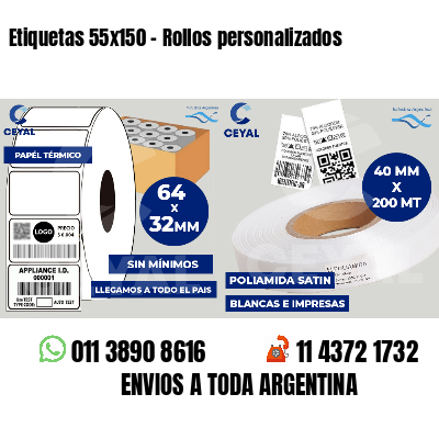 Etiquetas 55x150 - Rollos personalizados