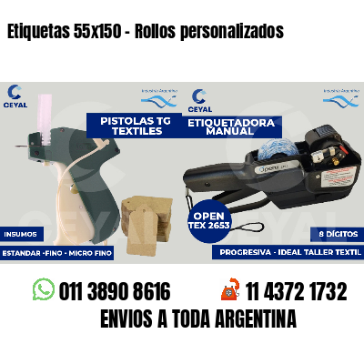 Etiquetas 55x150 - Rollos personalizados