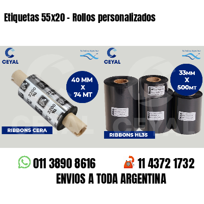 Etiquetas 55x20 - Rollos personalizados