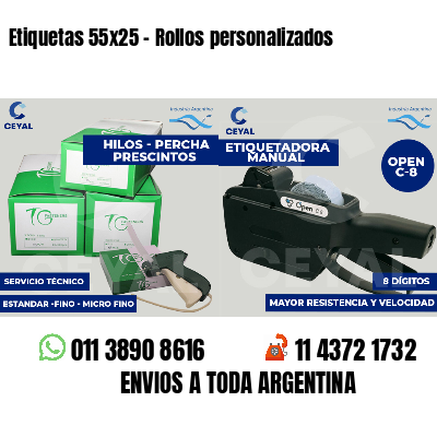 Etiquetas 55x25 - Rollos personalizados