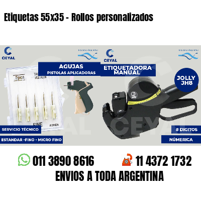 Etiquetas 55x35 - Rollos personalizados
