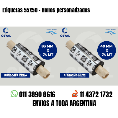 Etiquetas 55x50 - Rollos personalizados