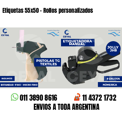 Etiquetas 55x50 - Rollos personalizados