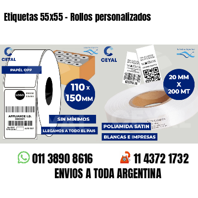 Etiquetas 55x55 - Rollos personalizados