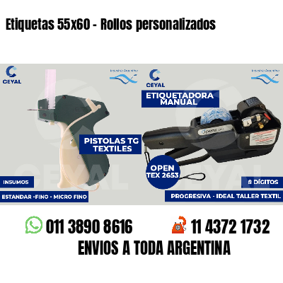 Etiquetas 55x60 - Rollos personalizados