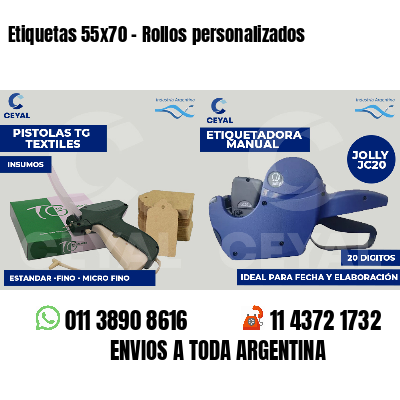 Etiquetas 55x70 - Rollos personalizados