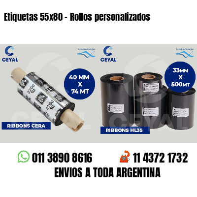 Etiquetas 55x80 - Rollos personalizados