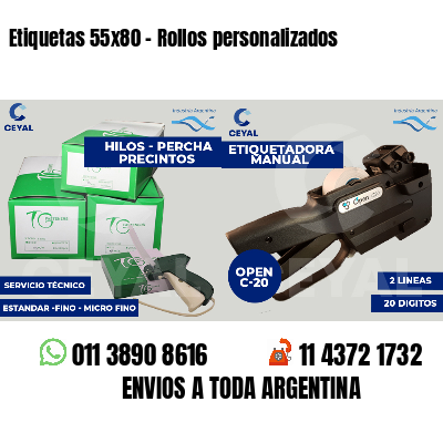 Etiquetas 55x80 - Rollos personalizados