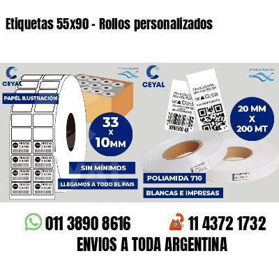 Etiquetas 55x90 - Rollos personalizados