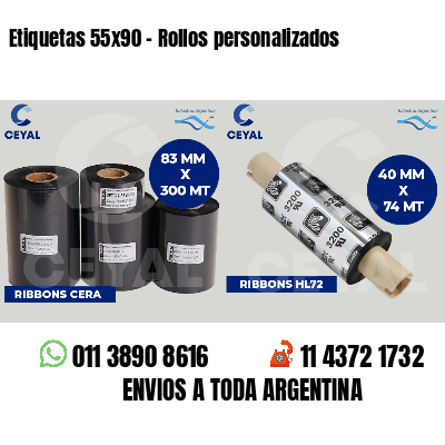 Etiquetas 55x90 - Rollos personalizados