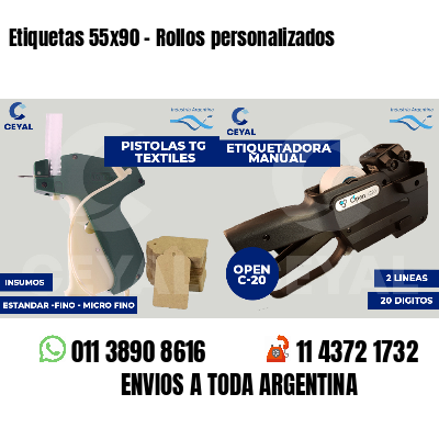Etiquetas 55x90 - Rollos personalizados