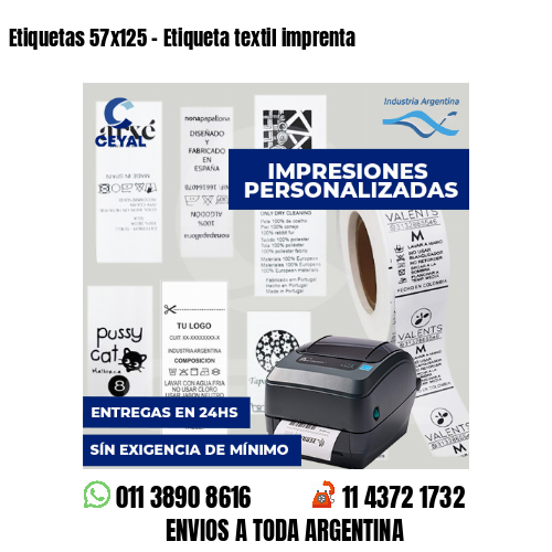 Etiquetas 57x125 - Etiqueta textil imprenta
